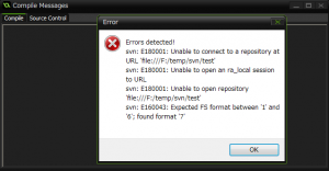 GM_Studio_SCM_SVN_TortoiseSVN_1.9_repository_error_message_Expected_FS_Format